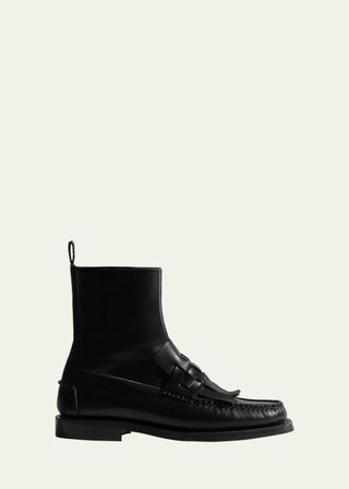 Marti Calfskin Kiltie Loafer Booties