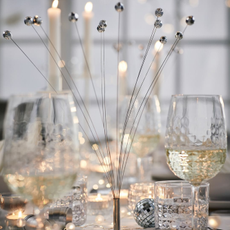 Disco ball decoration as table centrepiece