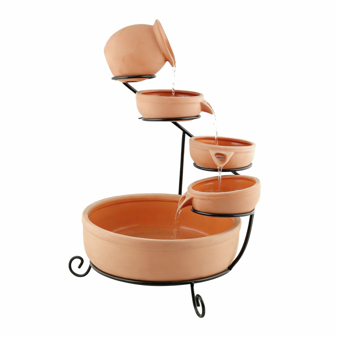 Streetwize Solar-Powered Water Feature - Terracotta Pots
