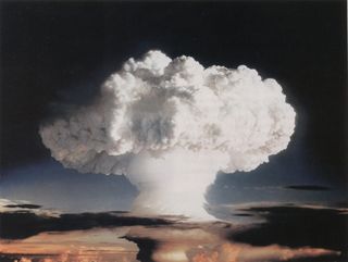 A mushroom cloud from the world's first successful hydrogen bomb test, on Nov. 1, 1952.