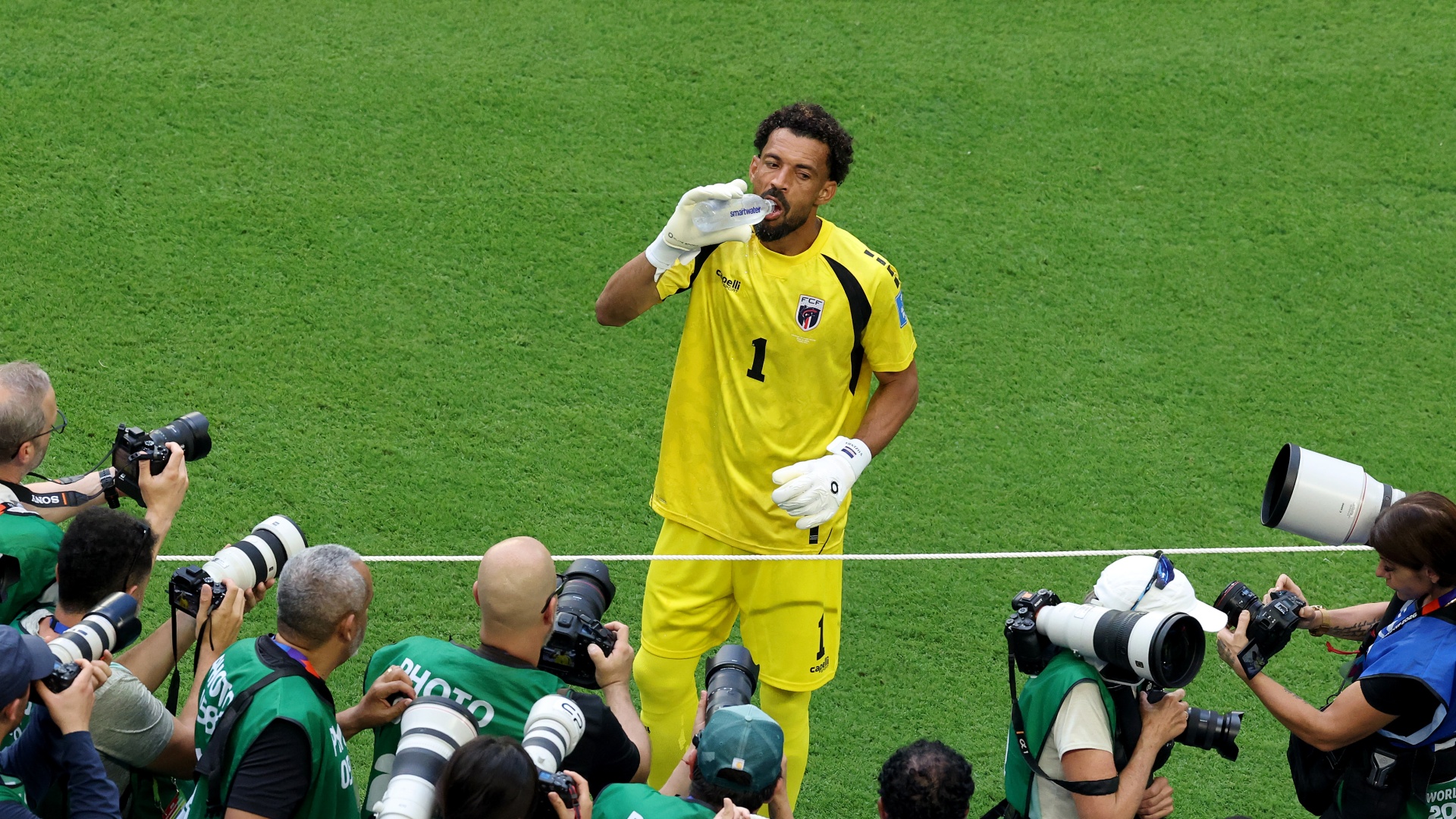 Cape Verde goalkeeper Vozinha surrounded by photographers at World Cup 2026