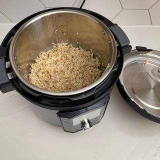 Fresh cooked brown rice in the Instant Pot Pro