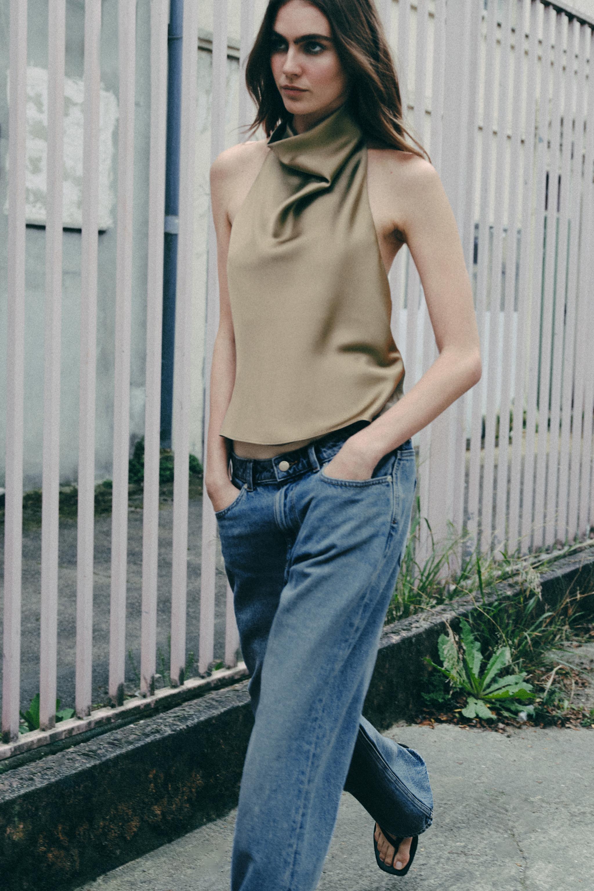 Satin Effect Halter Top