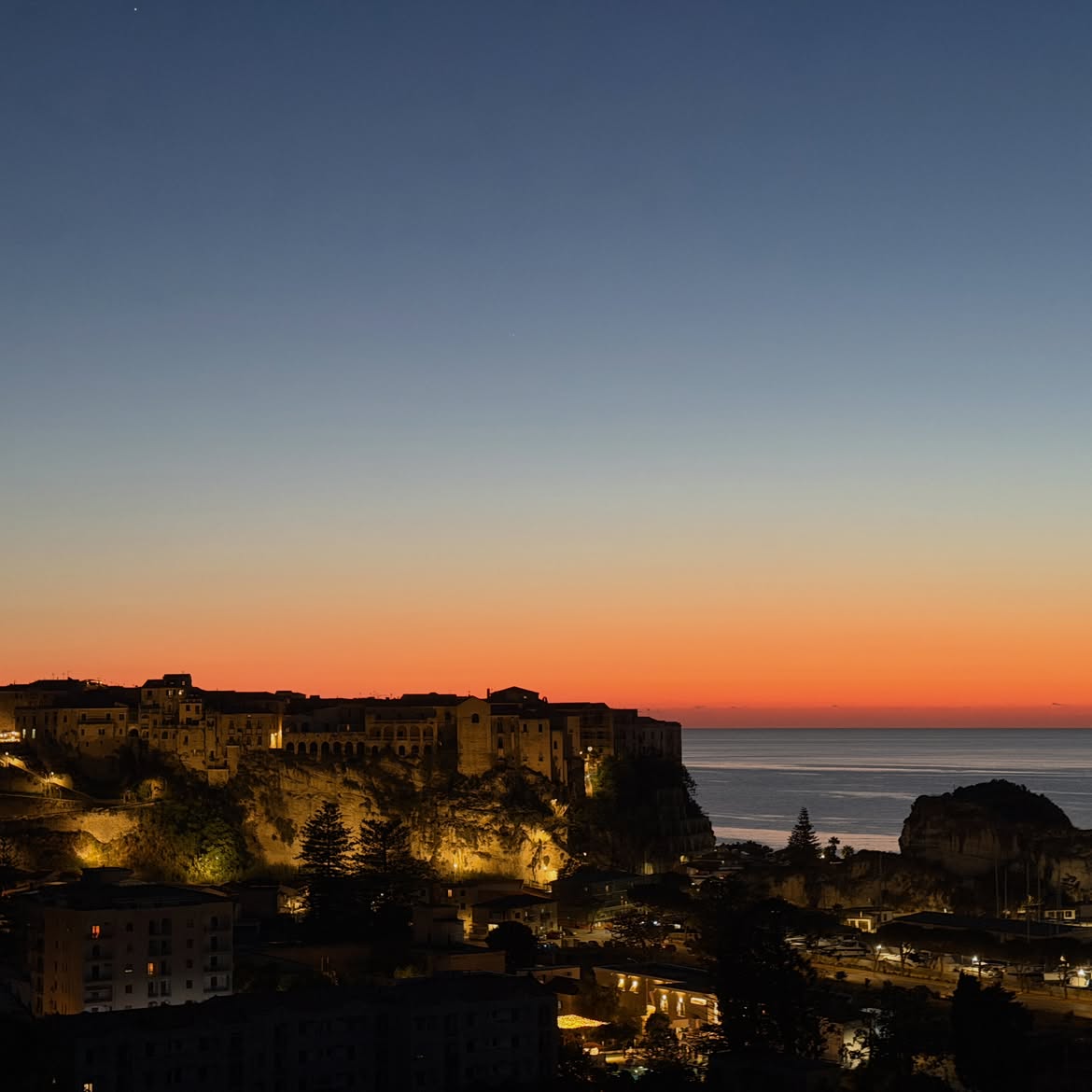 photo overlooking Tropea, Italy from Dua Lipa on her honeymoon