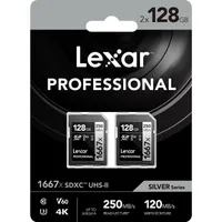 Lexar Professional 1667x UHS-II SDXC Memory Card (2x128GB Pack)