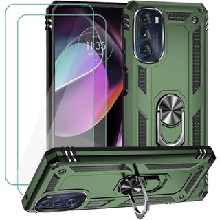 Muntinfe Shockproof Phone Cover with Ring for Moto G 5G 2022