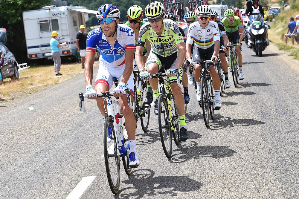 The breakaway in action during stage 15.