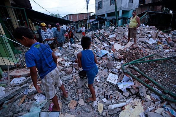 Rubble from Ecuador earthquake