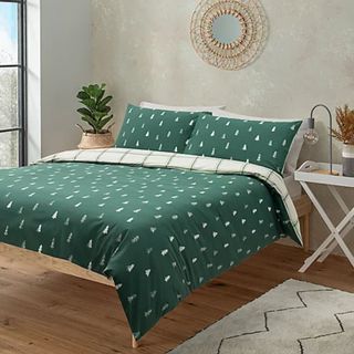 Best Christmas bedding set green Christmas tree print