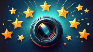 Illustration of a lens surrounded by stars