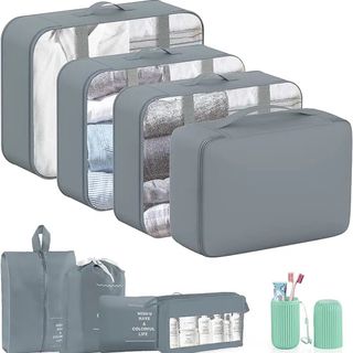 grey packing cubes for suitcases
