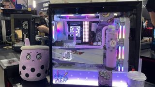An Aftershock PC system that appeared on the PAX Aus 2022 show floor.