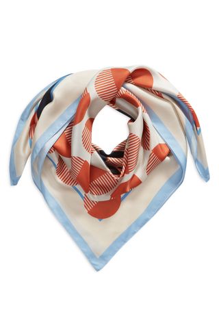 Print Silk Square Scarf