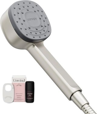 Canopy, Canopy Handheld Filtered Shower Head & Scalp Massager - High Pressure Shower Head Filter for Hard Water - Shower Filter to Remove Impurities for Healthier Scalp, Skin & Hair - Hair Growth - Nickel