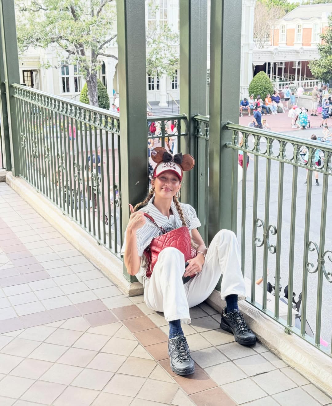 Bella Hadid takes the Salomon hiking sneakers trend to Disney World with sister Gigi Hadid