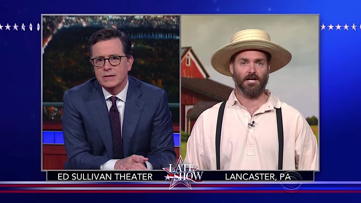 Trump Is Now Courting The Amish Vote. So Stephen Colbert Interviews ...