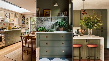 Olive green kitchen cabinet ideas