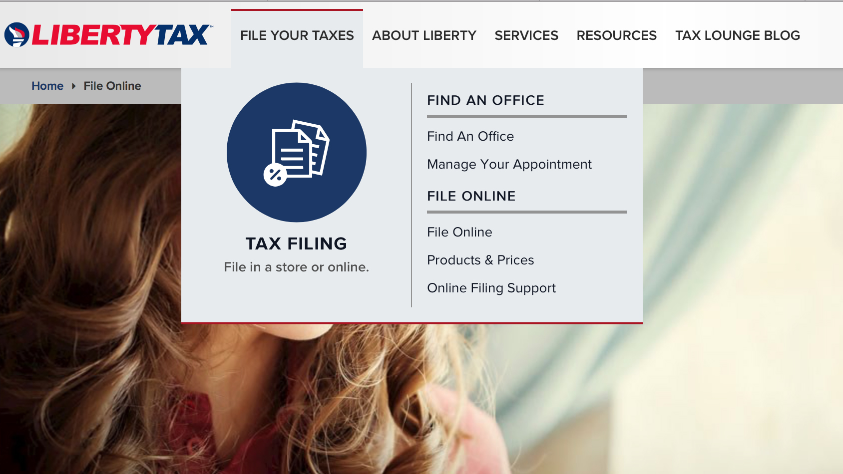 Liberty Tax online tax filing service