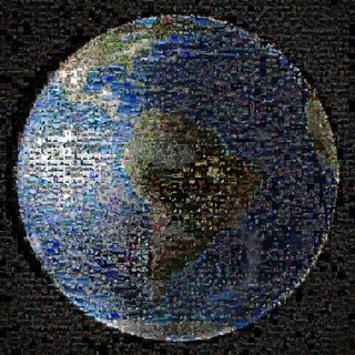 A mosaic of more than 1,400 photos taken by people from 40 nations on July 19, 2013, to mark the day the Cassini-Huygens mission turned its cameras back toward Earth from behind Saturn.