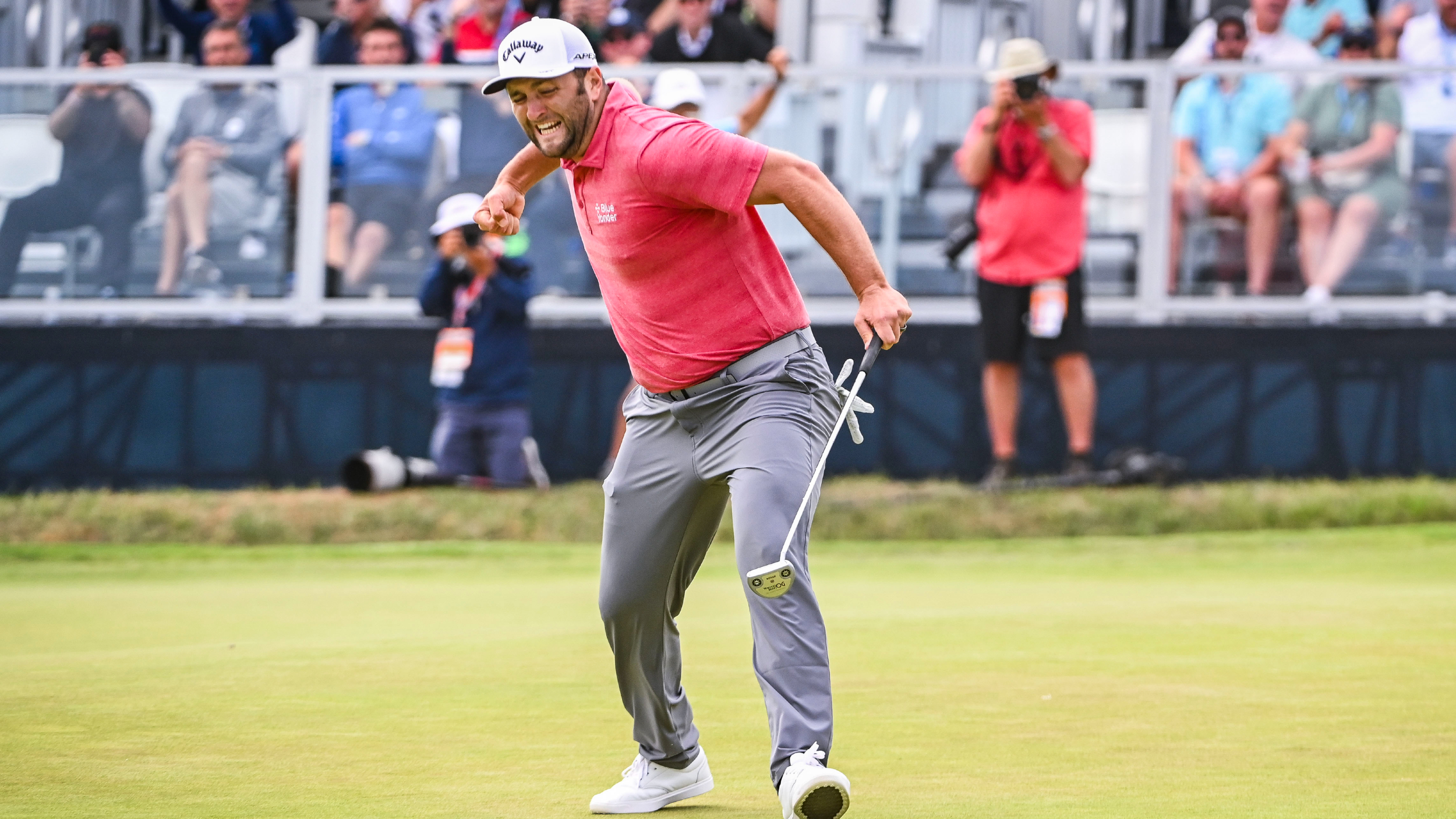 Jon Rahm celebrates his win in the US Open