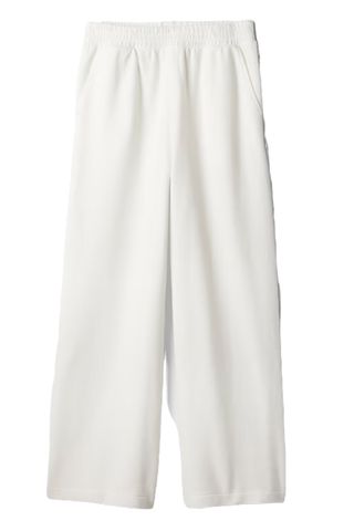 Textured Wide-Leg Ankle Sweatpants