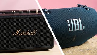Marshall Kilburn III pictured on the left, with the JBL Xtreme 4 to its right