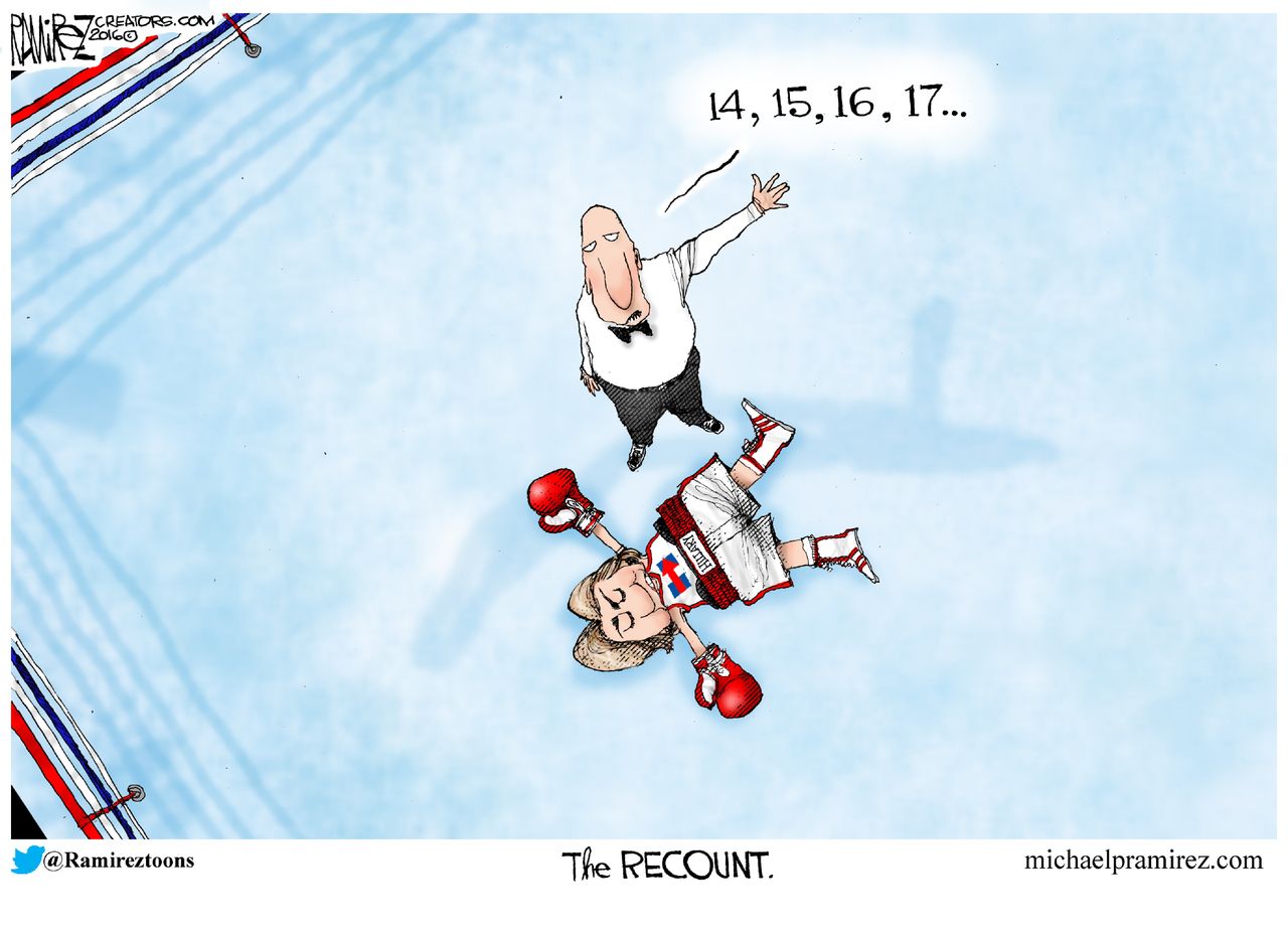 Political cartoon U.S. 2016 election recount