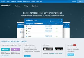 The RemotePC downloads page