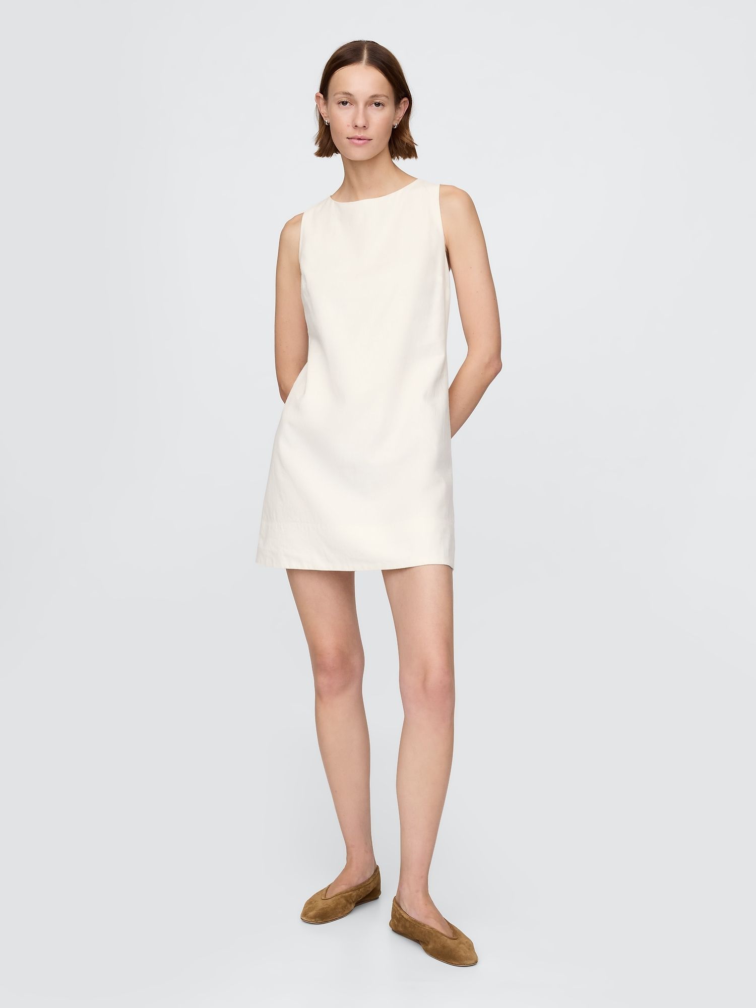 Gap, Linen-Blend Mini Shift Dress