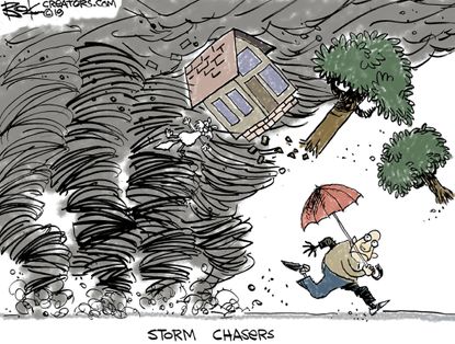 Editorial Cartoon U.S. Storm Chasers Climate Change Midwest Weather