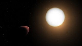 An exoplanet orbiting so close to its star that it has been deformed into a rugby-ball shape