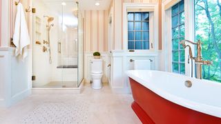 Painted red bath