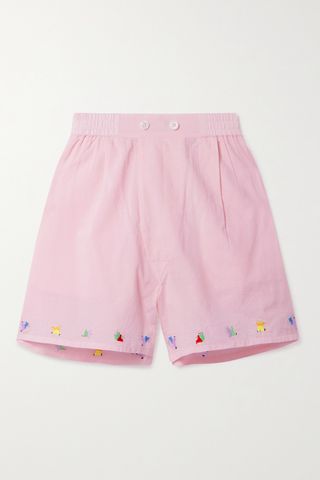 Tumbler Embroidered Cotton-Poplin Shorts