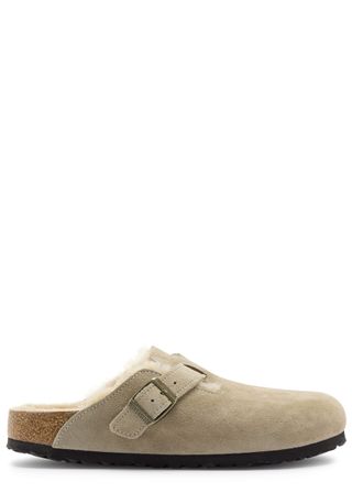 Boston Shearling-Lined Suede Sliders