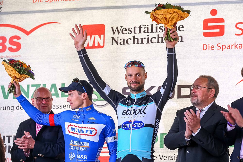 Tom Boonen (Etixx-QuickStep) gets the victory