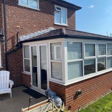 Exterior of the conservatory with the new lightweight solid roof