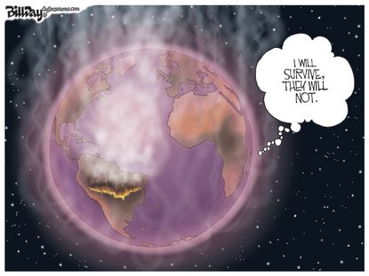 Editorial Cartoon Earth Will Survive Humans Won't Climate Change