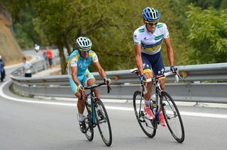 Alberto Contador got a little help along the way from former teammate Paolo Tiralongo
