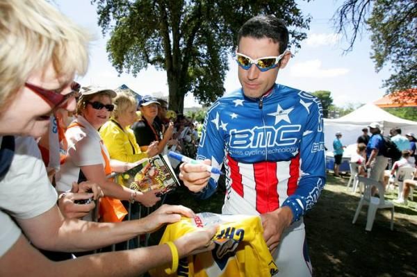 George Hincapie (BMC) is popular in his USA kit.
