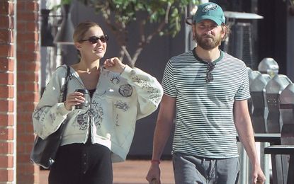 Gigi Hadid and Bradley Cooper wearing coordinating outfits in Los Angeles