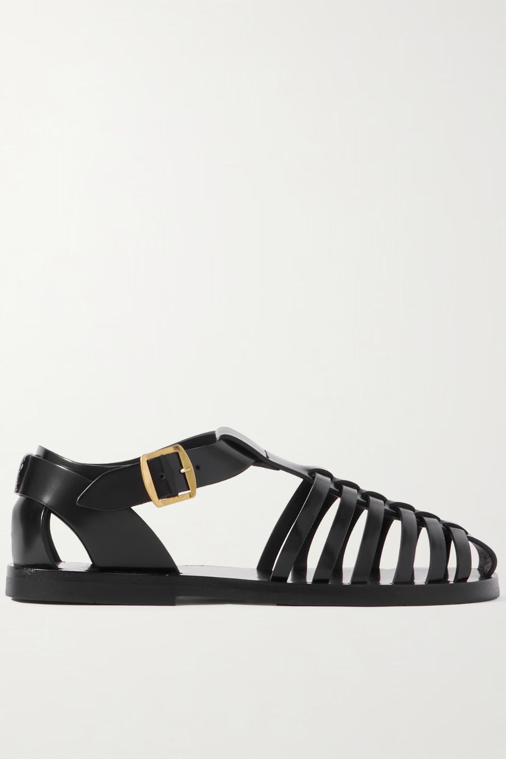Steva Fisherman Glossed-Leather Sandals