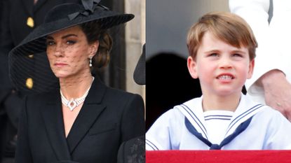 Prince Louis struggling to understand the Queen's loss, seen here are Princess Catherine and Prince Louis at different occasions