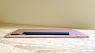 Samsung Galaxy Tab S8 lying flat on desk