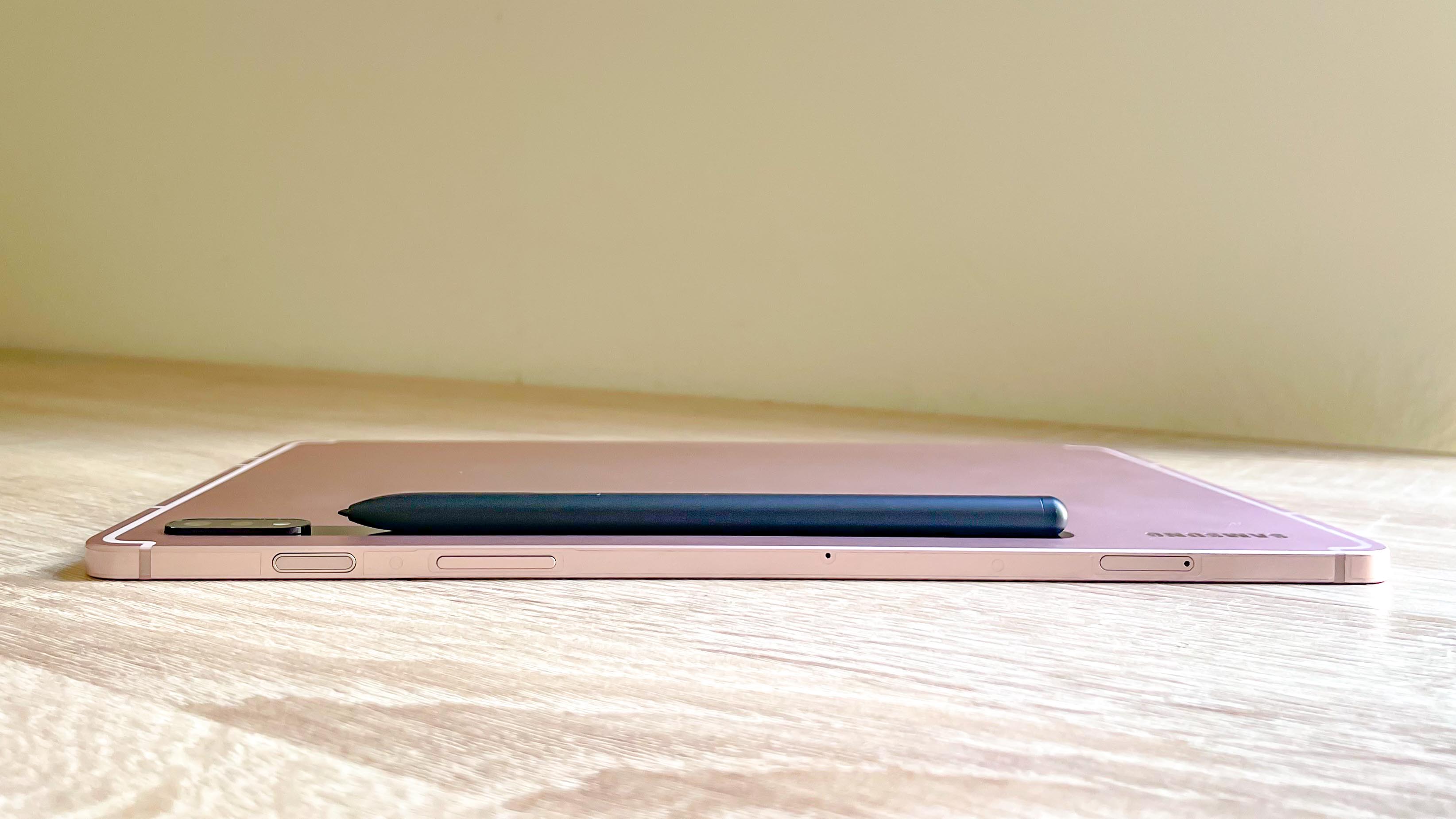 Samsung Galaxy Tab S8 lying flat on desk