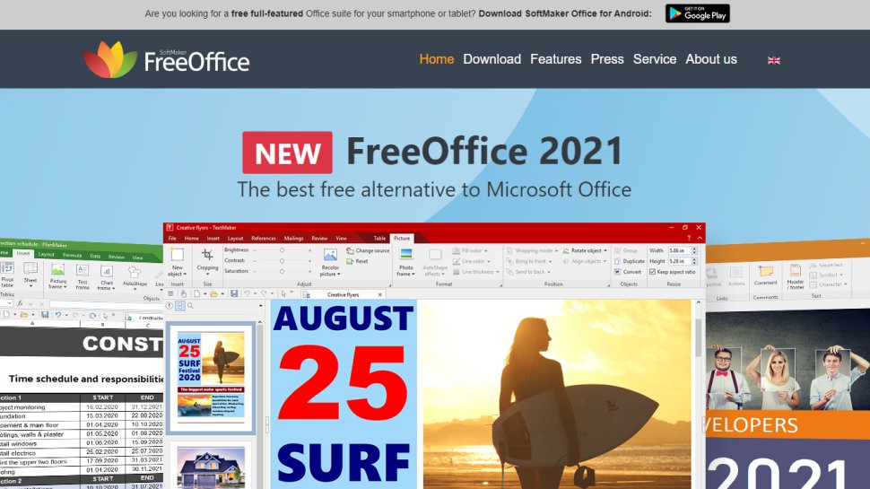 Website screenshot for FreeOffice