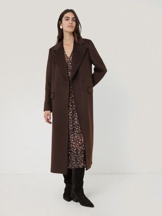 Wool Maxi City Coat | Chocolate