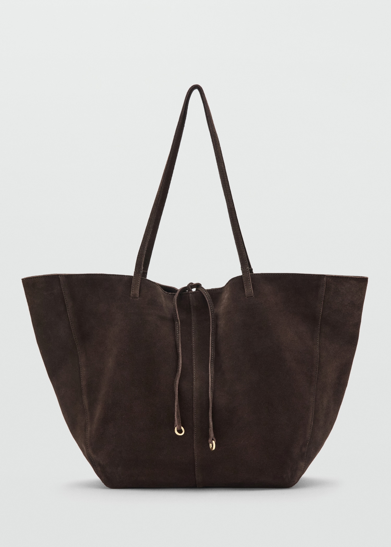 Suede Shopper Bag With Bow Closure - Women | Mango United Kingdom