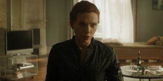 Natasha Romanoff (Scarlett Johansson) stares forward in Black Widow (2021)