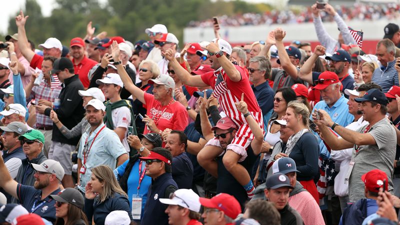 Ryder Cup fans pictured at Whistling Straits