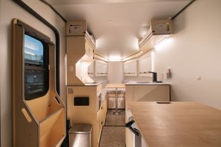 The P21 interior showing the optional Cooking Station